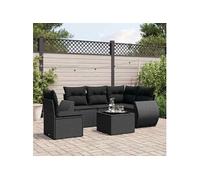 Resine tressee salon de jardin modulable 6 pieces noir x 71 x 69 5 personnes