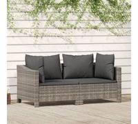 Resine tressee Vidaxl 2 personnes salon de jardin gris 2 pieces gris G