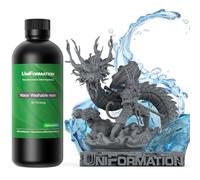 Résine UNIFORMATION HD lavable à l'eau facile à nettoyer séchage 3D photopolymère faible viscosité liquide haute précision convient pour l'impression SLA/LCD/DLP gris foncé HD 1 kg