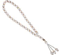 Résine unisexe prière musulmane perles rondes Rediing mots chapelet fournitures accessoireblanc