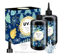 Résine UV dure cristalline, formule améliorée, résine à durcissement rapide aux ultraviolets, fabrication de bijoux, décoration artisanale, colle transparente dure, cure solaire, résine active (1000 g