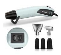 Resiners Mini Décapeur Thermique 2 Réglages Températures 255 ℃/350 ℃, 350W Pistolet à Air Chaud Portatif avec 3 Buses, Support Pliable, pour résine époxy, Emballage Rétractable, Bricolage