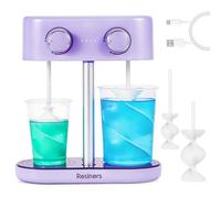 Resiners Mixeur à à Double Tête, Mixeur Époxy Rechargeable, Vitesse Infinie & Minimum de Bulles, Pagaies en Silicone Électriques en Spirale pour Le Mélange de, Silicone,Peinture
