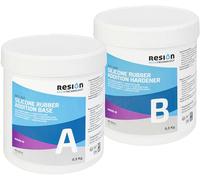 RESION Caoutchouc de Silicone Dublier - Silicone de Moulage - Résistant à la Chaleur - Silicone Liquide - pour résine époxy, résine de coulée, plâtre, béton (1 kg, Shore 40, Noir)