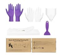 RESIONE Kit de Nettoyage pour Imprimante 3D - Comprend des Gants en Caoutchouc Nitrile, des Gants Doublure, des Chiffons de Nettoyage, des Filtres en Papier & une Spatule en Plastique - Accessoire Ind