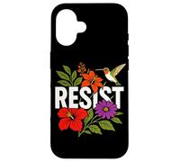 RESIST Floral Political Protest Feminist Resist Coque pour iPhone 16