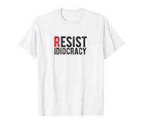 Resist Idiocracy - Logo rouge et noir T-Shirt