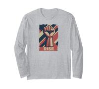 Resist Star Revolution Rebellion Retro Black Manche Longue