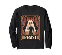 Resist Tshirt Nouveau Mucha Anti-Trump Femmes Féministes Manche Longue