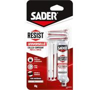Resist Universelle - Colle Bi-Composants type Epoxy - Colle de Réparation Tous Supports - Intérieur/Extérieur - Couleur: Translucide - 1 Seringue de 10 g (+ 3 embouts mélangeurs)