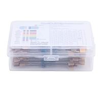 Résistance 640 Pièces 64 Valeurs 1% Résistances à Film Métallique 1Ω-10MΩ 1/6W Kit Pack, pour L'industrie électronique du Bricolage 10 Résistances pour Divers Besoins de Travail