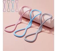 Resistance Bands, Figure 8 Exercise Bands for Women Men, Fitness Band for Workout Home Gym Stretching Pilates (Pink+Blue+Grey/15+25+35lb)