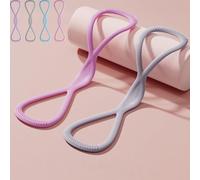 Resistance Bands, Figure 8 Exercise Bands for Women Men, Fitness Band for Workout Home Gym Stretching Pilates (Purple+Grey/15+35lb)