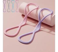 Resistance Bands, Figure 8 Exercise Bands for Women Men, Fitness Band for Workout Home Gym Stretching Pilates (Pink+purple/25lb)