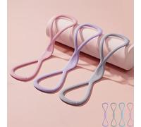 Resistance Bands, Figure 8 Exercise Bands for Women Men, Fitness Band for Workout Home Gym Stretching Pilates (Pink+Purple+Grey/15+25+35lb)