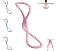 Resistance Bands, Figure 8 Exercise Bands for Women Men, for Arms, Back, Shoulder Stretch with Handles, Gift for Sports Lover/Beginner, Not Break, Portable (Pink,15lbs)