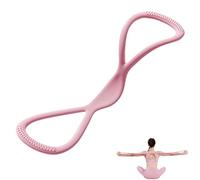 Resistance Bands, Figure 8 Exercise Bands for Women Men, Yoga Gym Fitness Pulling Rope with Handles, for Working Out, Arm, Chest Expander Strap (Pink 25 lbs)
