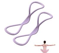 Resistance Bands, Figure 8 Exercise Bands for Women Men, Yoga Gym Fitness Pulling Rope with Handles, for Working Out, Arm, Chest Expander Strap (Two Purple 15 lbs)
