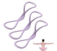 Resistance Bands, Figure 8 Exercise Bands for Women Men, Yoga Gym Fitness Pulling Rope with Handles, for Working Out, Arm, Chest Expander Strap (Three Purple 15 lbs)