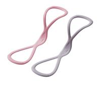 Resistance Bands,Figure 8 Resistance Bands for Women Men,15/25/35 LB High Elasticity,Luminous Exercise Bands with Handles for Working Out,Arm,Chest Expander Strap,Yoga,Starter Set (Pink25lb+Gray35lb)