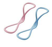 Resistance Bands,Figure 8 Resistance Bands for Women Men,15/25/35 LB High Elasticity,Luminous Exercise Bands with Handles for Working Out,Arm,Chest Expander Strap,Yoga,Starter Set (Pink25lb+Blue25lb)