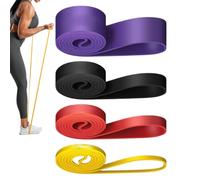 Resistance Bands for Working Out - 4 Piece Elastic Fitness Banđ Set Foor Strength Training Yoga Pilates Pull Ups | Portable Exercise Bands for Home Gym Travel Office | TPE Workout Band