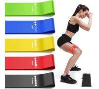 Resistance Bands for Working Out, Exercise Bands Resistance Bands Set with 5 Resistance Levels, Multi-Colored Workout Bands for Indoor and Outdoor Fitness, Leg Strength Training, Rehab, Yoga