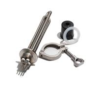 Résistance Chauffante À Immersion 220 V, Bride 50,5 Mm, 1,5 KW, 4,5 KW, 5,5 KW, Cuve En Acier Inoxydable 304, Biphasée, Avec Bride De Serrage.(With clamp,5.5kw 360mm)