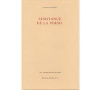 Résistance de la poésie (édition nouvelle augmentée) - Jean-Luc Nancy - William Blake - broché - Livre