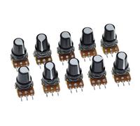 Résistance de potentiomètre rotatif linéaire à 3 broches WH148 1K, 10K, 20K, 50K, 100K, 500K Ohm, 15 mm, 5 pièces(100K Ohm)