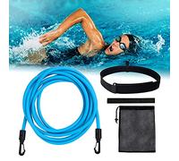 Résistance Elastique de Nage Piscine, , 4M Réglable Entraînement Ceinture de Natation, Elastique Natation pour Adultes et Enfants, Utilisation Professionnelle, Amatrice ou Récréative