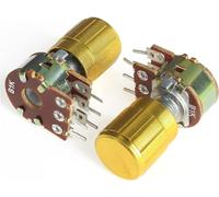 Résistance réglable, 5 potentiomètres WH148 15 mm 6 broches avec capuchons de bouton dorés 15 x 17 mm, kit de potentiomètres 1 K, 2 K, 5 K, 10 K, 20 K, 50 K, 100 K, 250 K, 500 K, 1 M(1M Ohm)