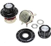 Résistance réglable, potentiomètre linéaire à axe en carbone WTH118-2W, kit de boutons de potentiomètre avec plaque graduée 6,8 K, 10 K, 22 K, 33 K, 47 K, 100 K, 220 K, 330 K, 470 K(6.8K Ohm)