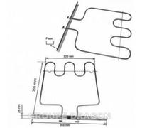 Résistance Sole 1000W 230V L350X310MM pour four ARISTON C00016435 C572H(SCHOLTES) HS10 PBL31 Fou
