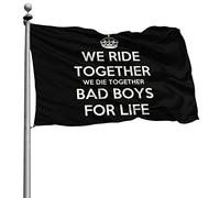 Résistant À La Décoloration Bruant Couleurs Vives Drapeaux Nous Sommes Ensemble, Les Mauvais Garçons. Nous Mourrons Ensemble Pour La Vie. 90X150Cm Drapeaux De Pirate Pour Extérieur Anniversaire É