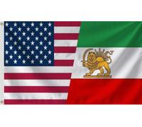 Résistant À La Décoloration Bruant Drapeau De L'Amitié Entre Les États-Unis Et L'Iran Renforcé Pour Célébration Manif Maison 90X150Cm