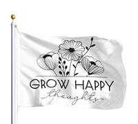 Résistant À La Décoloration Drapeau Cultivez Des Pensées Positives Drapeaux Personnalisée Bunting Pour Intérieur Jardin Extérieur 90X150Cm