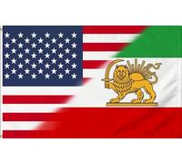 Résistant À La Décoloration Drapeau Pirate Amitié Entre Les États-Unis Et La Vieille Iranienne Décoratifs Pour Événements Manif Balcon 90X150Cm