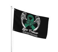 Résistant À La Décoloration Uv Drapeau D'Extérieur 90X150Cm Sensibilisation Au Cancer Du Foie Drapeaux Bannières Couleurs Vives Pirate Drapeau Pour Terrasse, Cadeau De Noë