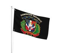 Résistant À La Décoloration Uv Drapeau Personnalisé Républiques Dominicaines Drapeaux Bannières Parfait Pirate Drapeaux Pour Cadeau D'Anniversaire, Décoration D'Halloween, Terrasse, 3X5 Ft