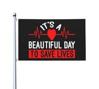 Résistant À La Décoloration Uv Drapeaux 90X150Cm C'Est Une Journée Pour Sauver Des Vies Drapeau Personnalisé Résistants Aux Intempéries Drapeau De Jardin Pour Cadeau De Noë, Festival
