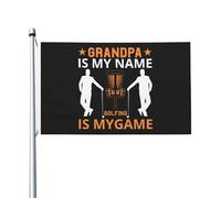 Résistant À La Décoloration Uv Drapeaux 90X150Cm Grand-Père Est Mon Nom, Le Golf Est Mon Jeu Drapeau Personnalisé Diversité Drapeau De Jardin Pour Festival, Jardin, Cadeau D'Anniversaire