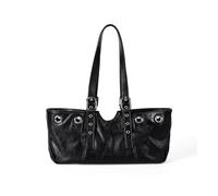 Résistant à l'usure clouté PU sac sous les bras sac moderne moto punk design multi fonctionnel sac à bandoulière pour femme décontracté quotidien punk rivet design, Noir , One Size