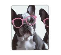 résistant à Usure Tapis de Bureau, Lunettes Roses de Bouvier français, Moderne Tapis de Souris, Souris de Bureau, 25X30cm, Claviers, Jeux, Souris