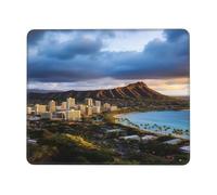 Résistant à Usure Tapis de Bureau, Skyline d'Hawaï Volcan Diamond Head, Moderne Tapis de Souris Gamer, Mousepad, 25X30cm, Jeux, Claviers, PC