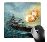 Résistant À Usure Tapis De Bureau Tableau du Cuirassé Bismarck 25X30Cm, Gaming Mousepad Portable Tapis De Gaming pour Les Capteurs De Jeu Pc Claviers