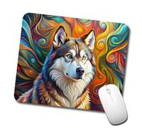 Résistant À Usure Tapis De Souris Art Abstrait du Chien Malamute D'Alaska 25X30Cm, Gaming Mousepad Bords Cousus Tapis Souris pour Pc Souris Claviers