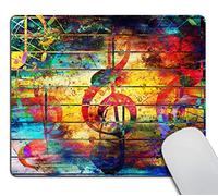 Résistant à Usure Tapis de Souris Collage Coloré Musique Notes Violon Clef Mouse Pad Gaming Mousepad 25x30cm pour PC,Souris,Claviers