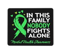 Résistant à Usure Tapis de Souris Gamer dans Cette Famille Personne ne Lutte Seul Conscientisation de la santé mentale Mousepad Gaming Mousepad 25x30cm pour Jeux,Les capteurs de Jeu,Ordinateur