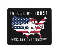 Résistant à Usure Tapis de Souris Gaming, en Dieu Nous Avons Confiance, Mes Armes sont Juste, Doux Tapis de Souris, Gamer Mouse Pad, 25X30cm, Bureau, PC, Jeux